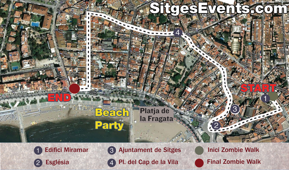 Sitges zombie walk route