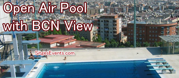 Montjuic Pool views over Barcelona