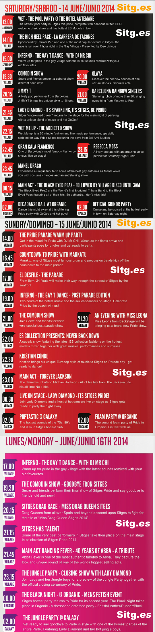itinerary itiniary sitges events pride 2014